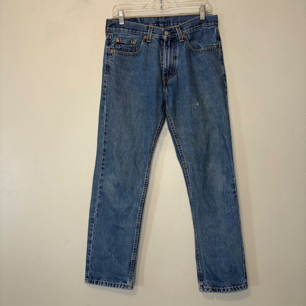 Levis 505 Regular Fit Straight Leg Jeans Mens 30x30 Medium Wash Blue 00505-4886